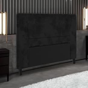 Cabeceira para Cama Box Casal Portobel Amanda com Revestimento em Suede