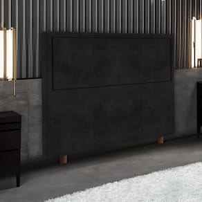 Cabeceira para Cama Box Queen Size Portobel Evelyn com Revestimento em Suede – 160cm de largura