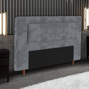 Cabeceira para Cama Box King Size Portobel Cintia com Revestimento em Suede