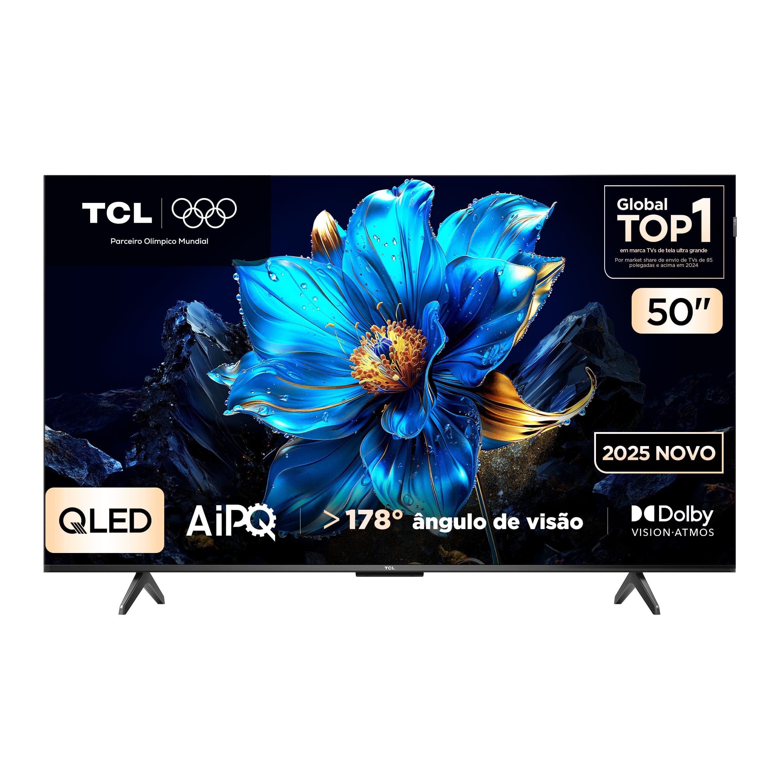 Smart TV 50” TCL 50P7K 4K QLED UHD 60Hz com Sistema Operacional Google TV