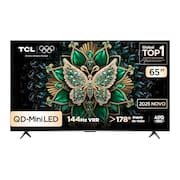 Smart TV 65” TCL 65C6K 4K QD-Mini Led 144Hz com Sistema Operacional Google TV