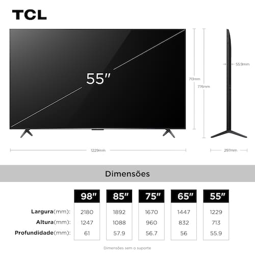 Smart TV 55” TCL 55C6K 4K | Casas Bahia