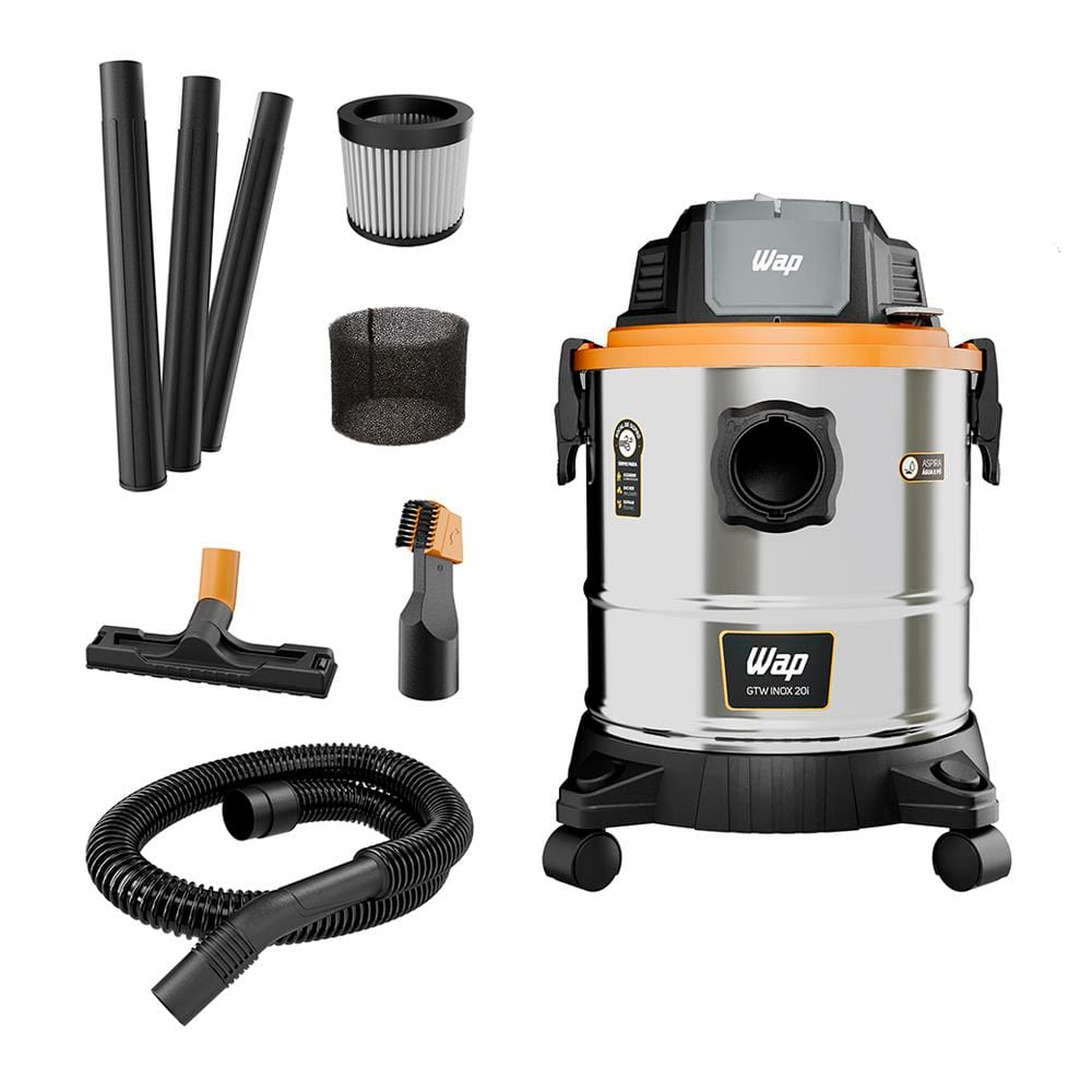 Aspirador de Pó e Água Wap GTW 1900W 20L com Tecnologia Easy Cleaning – Inox/Preto/Amarelo - 220V