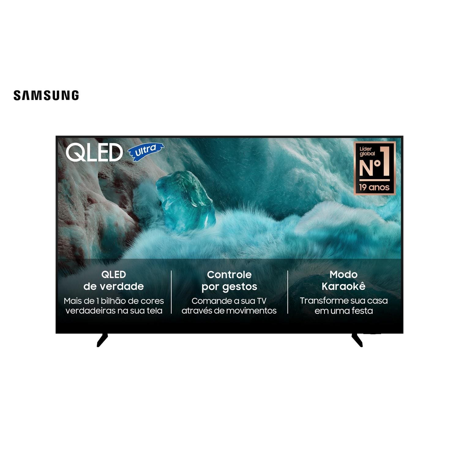 Smart TV QLED 75” 4K Samsung QN75Q7FAAGXZD, Vision AI, Processador com AI, Xbox Cloud Gaming, Controle por Gestos, Art Store, Alexa, Wi-Fi e Bluetooth