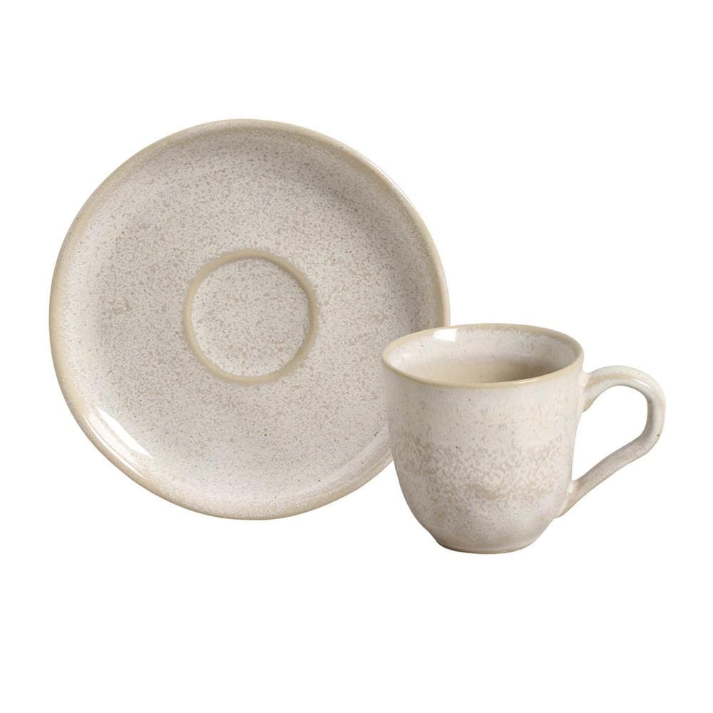 Xícara de Café Porto Brasil Bio Latte com Pires Off White 120ml