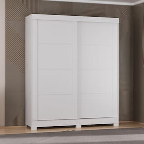 Guarda-Roupa Casal Atualle Montana 2 portas de Correr 2 Gavetas Branco Brilhante