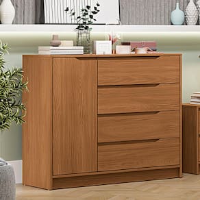 Cômoda Kappesberg Ibiza com 1 Porta, 4 Gavetas e 105cm de largura - Canela