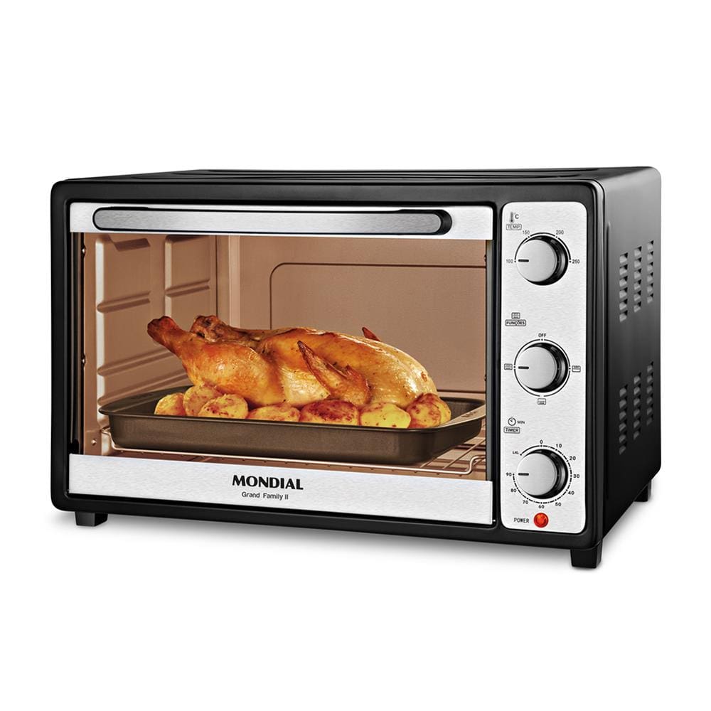Forno Elétrico Mondial Line Grand Family II FRN-52 com 52 Litros – Preto - 220V