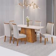 Mesa de Jantar 6 Cadeiras Viero Lumina Estofada Veludo