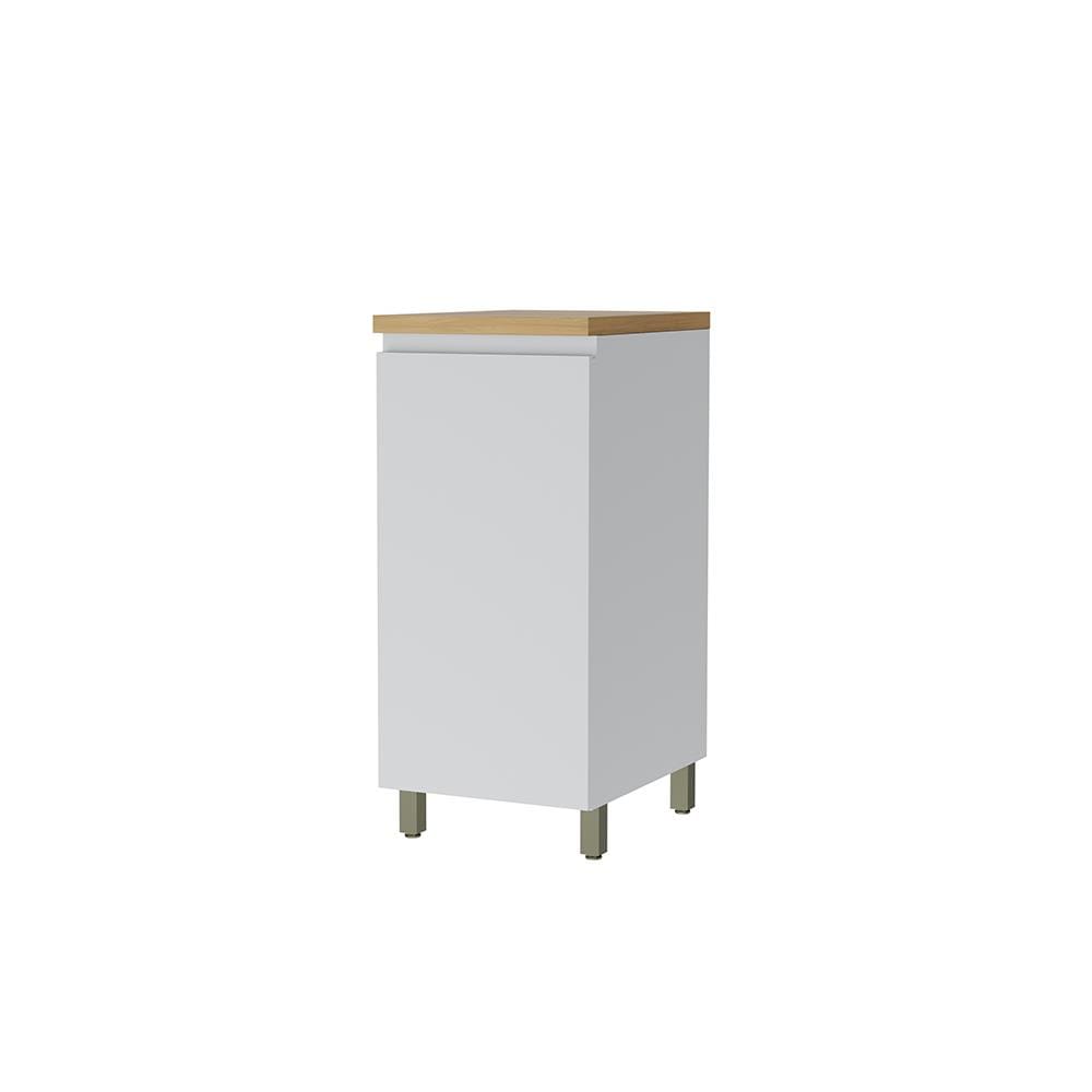 Balcão Nesher Rainha com 1 Porta e 1 Prateleira - 40cm de largura - Branco/Nature