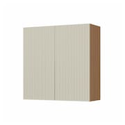 Armário Aéreo Nesher Simone Mendes em MDF 15mm com 2 Portas e 1 Prateleiras - 80cm de largura – Carvalho/Greige