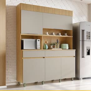 Cozinha Compacta Nesher Realeza com 5 Portas, 2 Gavetas e 2 Prateleiras - 160cm de largura