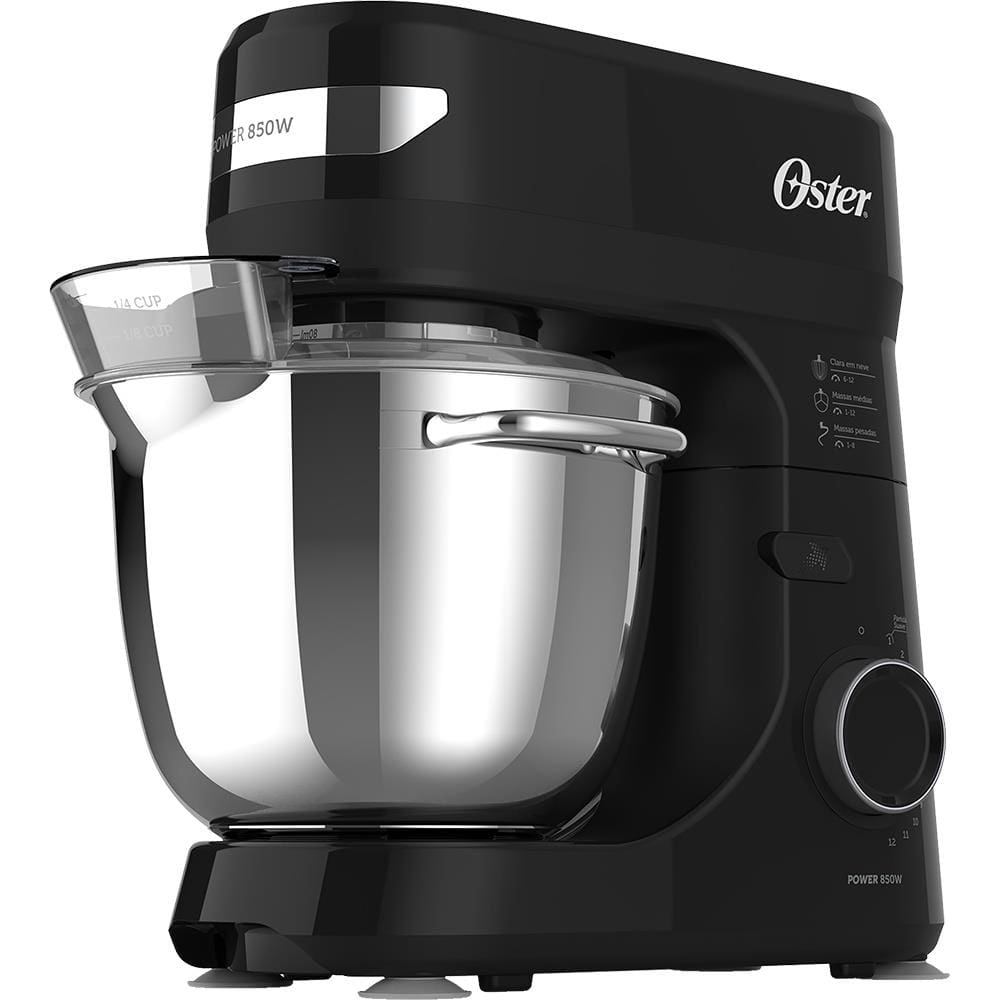 Batedeira Planetária Bowl Inox III Oster OBAT641 850W 12 Velocidades Tampa Antirrespingos - 220V