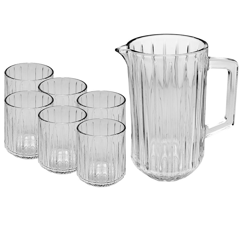 Conjunto 7 Peças Copos com Jarra Wolff Bangkok Cristal Sofisticado