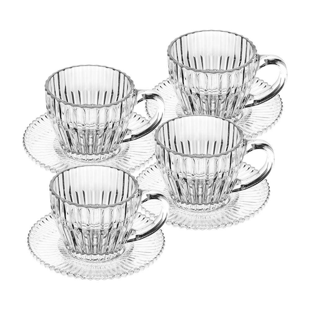 Conjunto 4 Xícaras de Café Wolff Império 110ml com Pires Cristal Design Clássico 