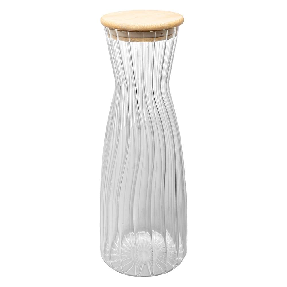 Garrafa de Vidro Borossilicato Wolff 1,6L com Tampa de Bambu Vedação Hermética