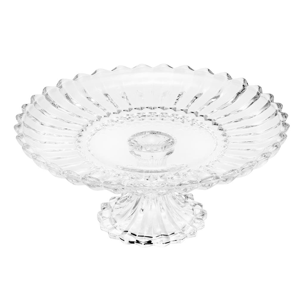 Prato para Bolo com Pé Wolff Geneva Cristal 30x13cm Design Sofisticado
