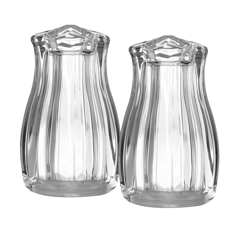 Conjunto Saleiro e Pimenteiro Wolff Pétala Vidro com Tampa de Plástico Elegante