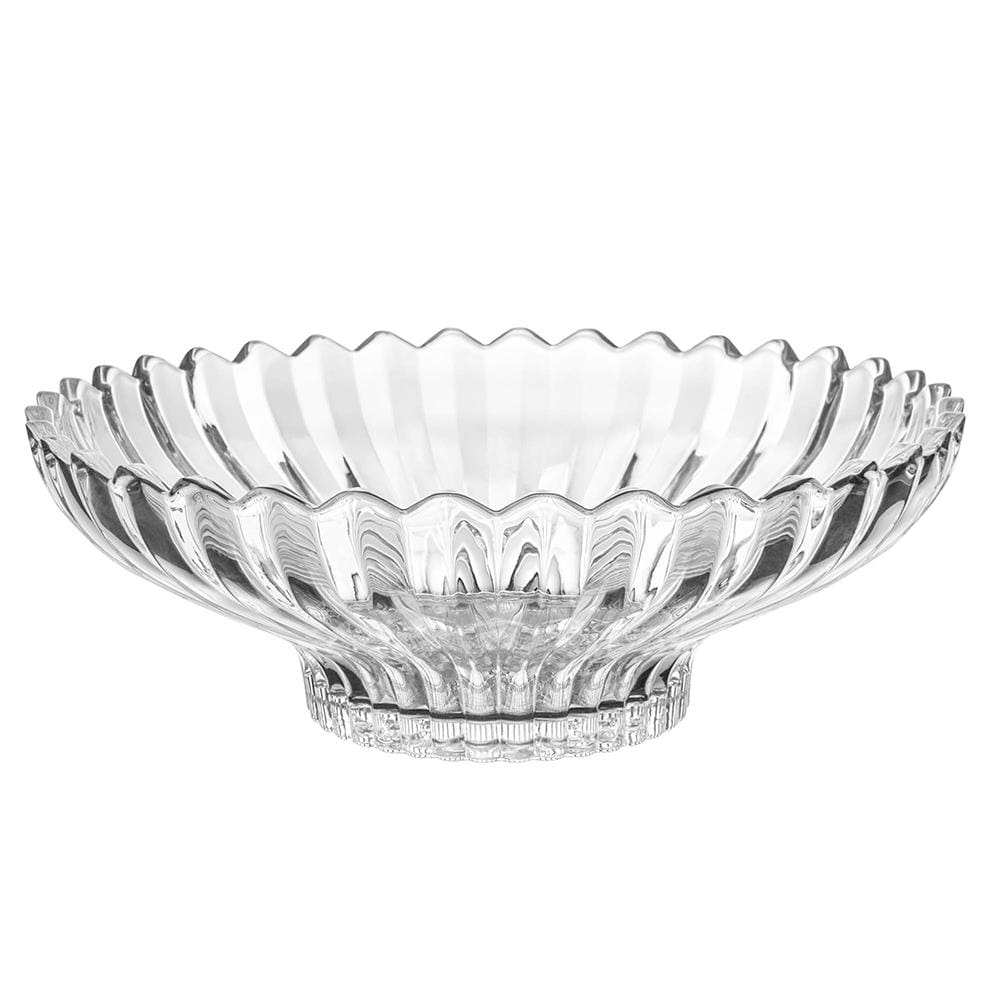 Centro de Mesa de Cristal Wolff Geneva Redondo 32,5x32,5x12cm Lapidado Design Sofisticado