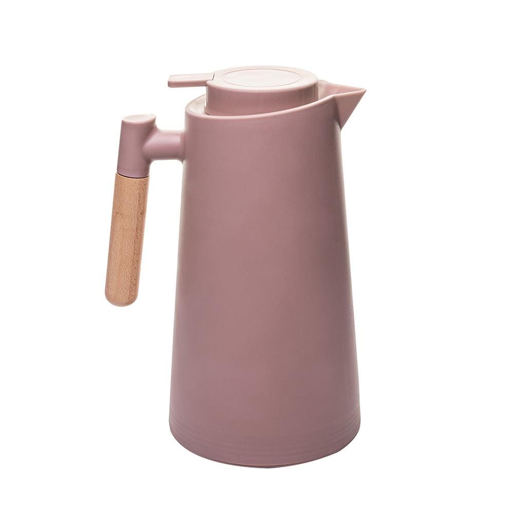 Garrafa Térmica Lyor Escandinávia 1L Nude Cabo de Madeira Design Moderno