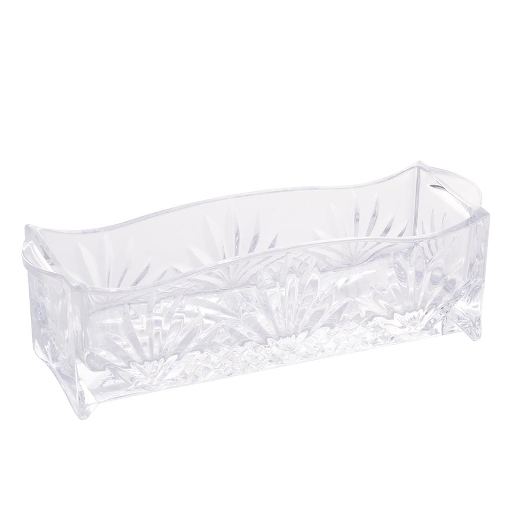 Porta Talher de Cristal Lyor Dublin 27x8x9cm Alto Relevo Elegante Transparente Resistente