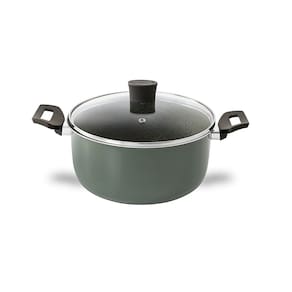 Caçarola Multiflon Ekó 24cm Antiaderente Tampa Vidro Verde