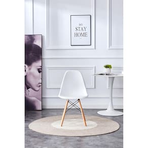 Cadeira Conthey Eiffel Design Eames Base Madeira Estrutura Metálica