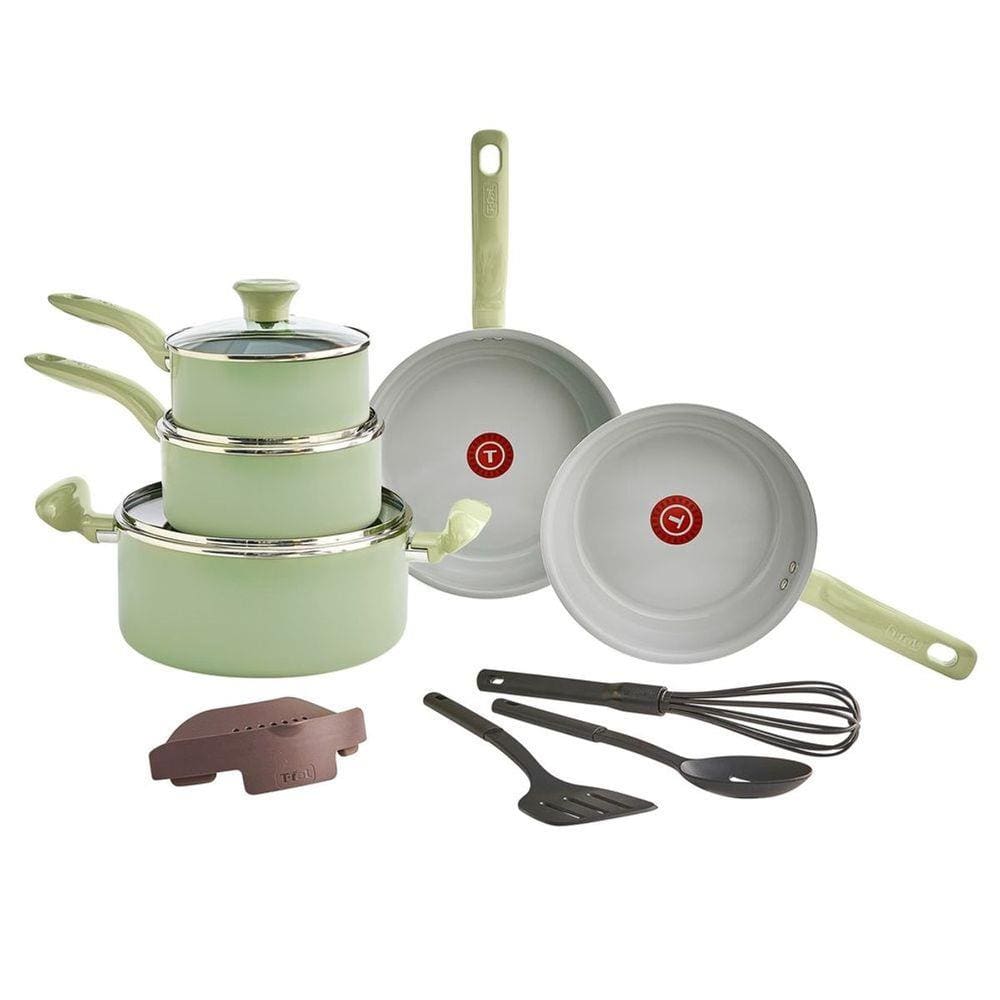 Conjunto de Panelas Tefal Recycled Ceramic 9 Peças Revestimento Cerâmico Antiaderente Verde