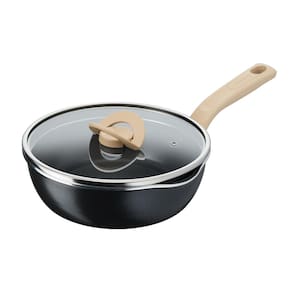 Panela Wok Tefal One Pick Pot 22cm Alumínio Antiaderente Indução Tampa Vidro Preto