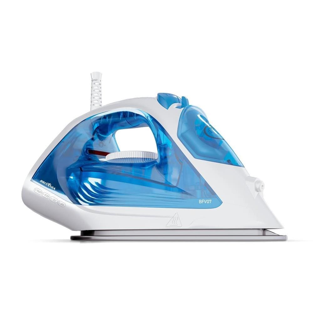 Ferro de Passar Britânia BF07 Base Antiaderente Vapor Vertical Reservatório Azul