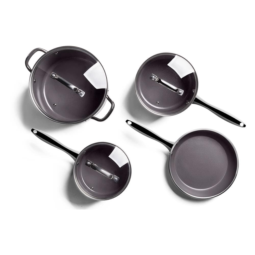 Jogo de Panelas de Indução 4 Peças Brinox Unique Antiaderente Pro Ceramic Cinza