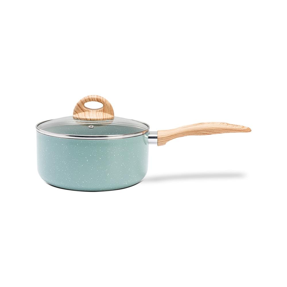 Panela Brinox Botanika Antiaderente Ceramic Premium Tampa de Vidro 16cm 1,4L Verde