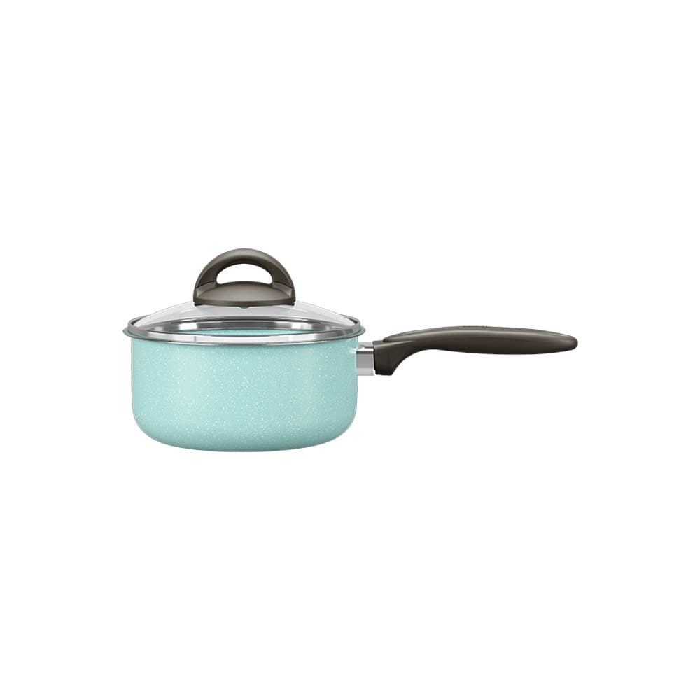 Panela Brinox Suprema Ceramic Life Antiaderente 1,3L 16cm Tampa de Vidro Verde