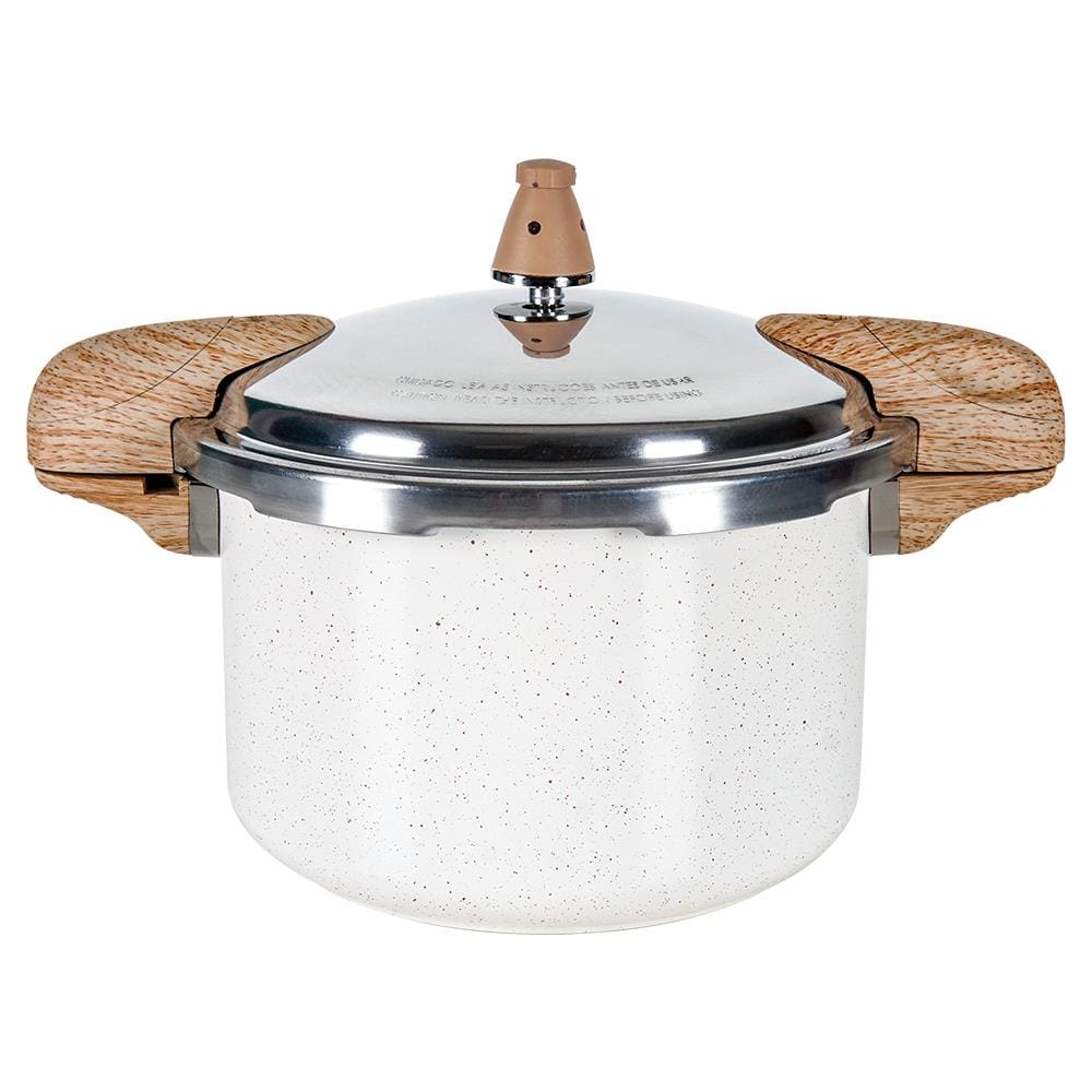 Panela de Pressão Brinox Ceramic Life Pressure 5,4L Indução Antiaderente Pro-Ceramic Premium Vanilla