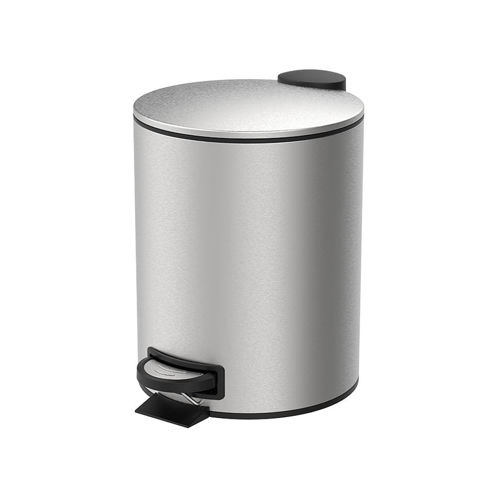Lixeira Inox Brinox Spin 5L com Pedal Fechamento Suave Balde Removível