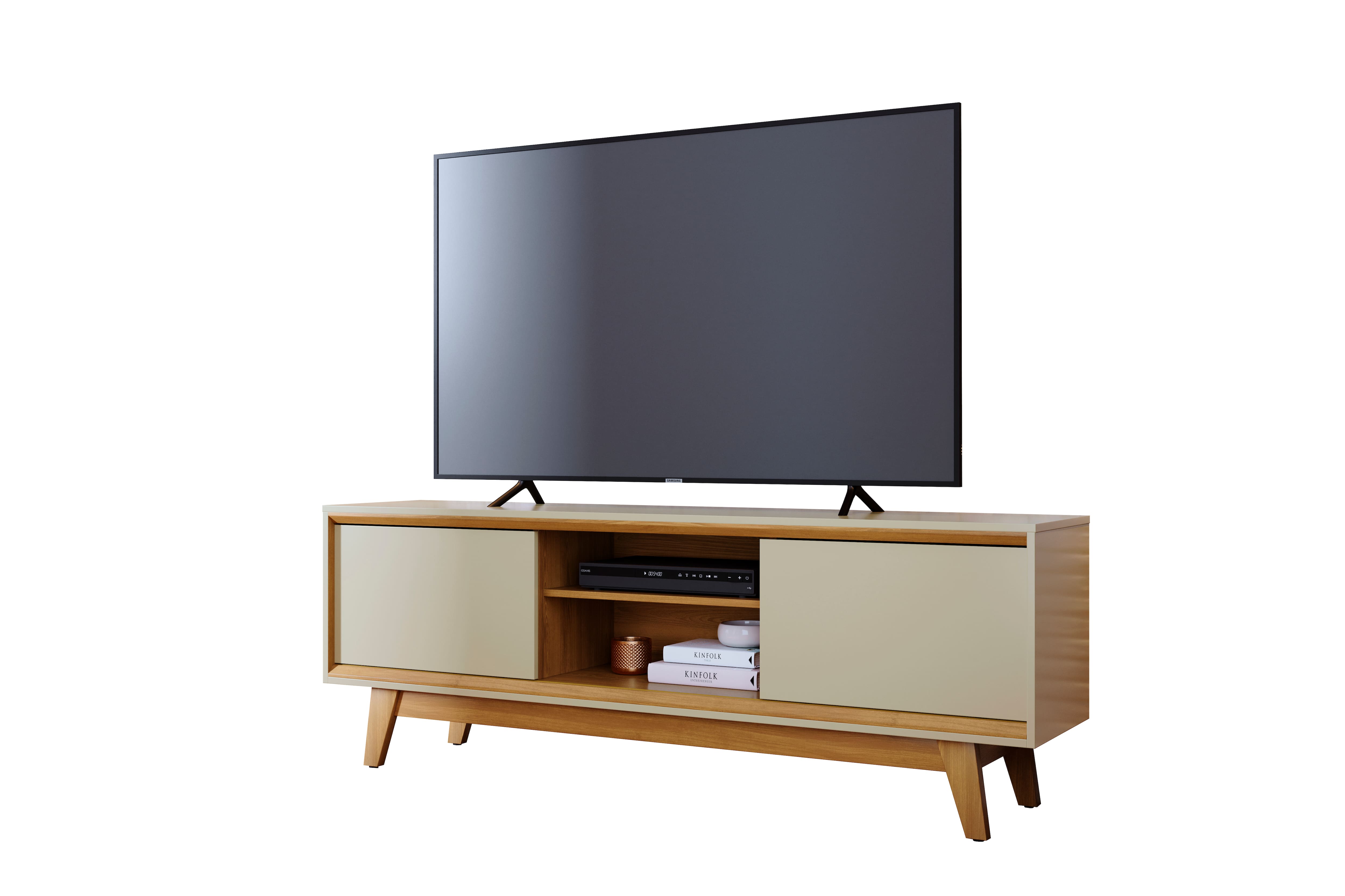 Estante Bancada Madetec Atlas 164cm Para TV até 65” 2 Portas Deslizantes