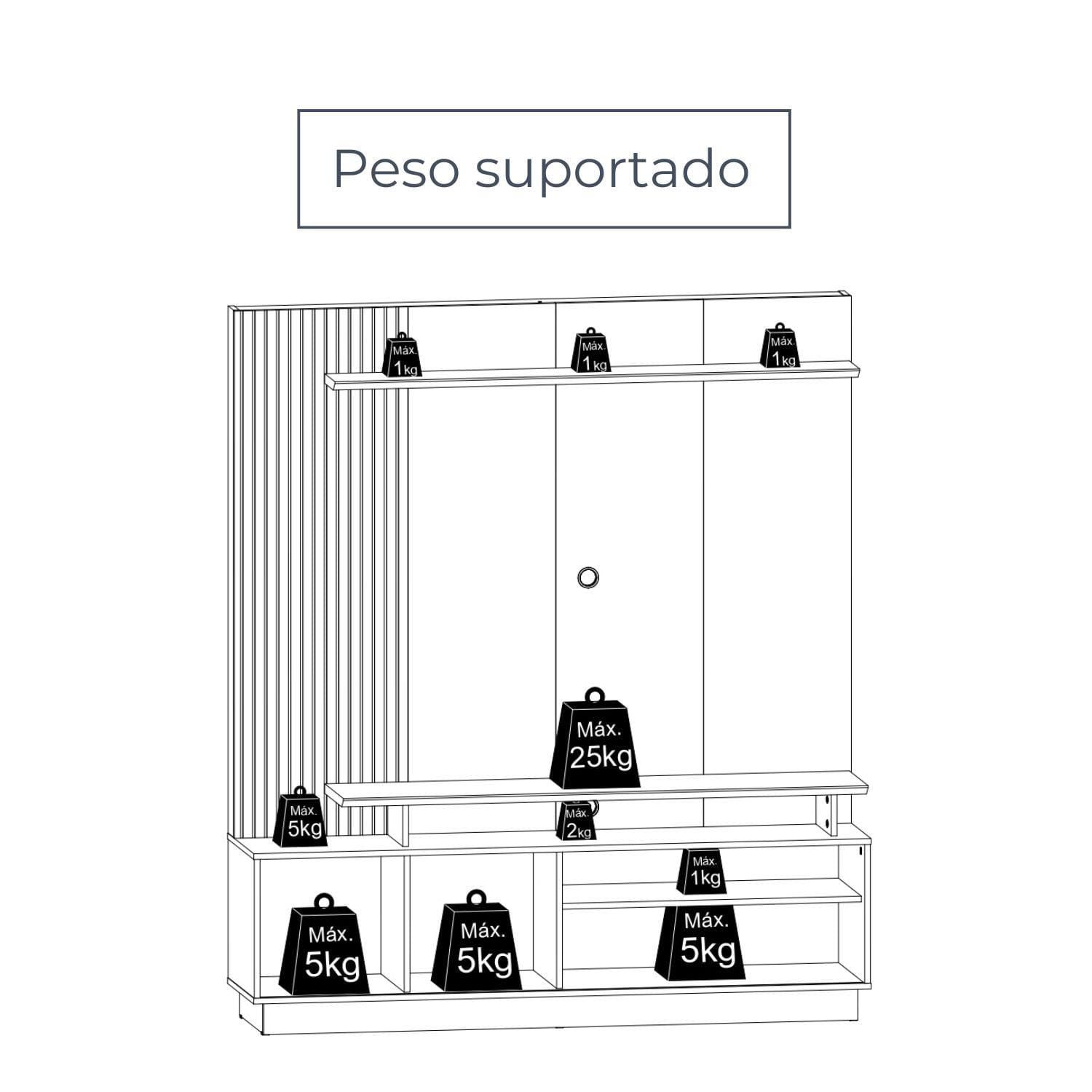 Estante Home Theater Madetec Ares 160cm | Casas Bahia