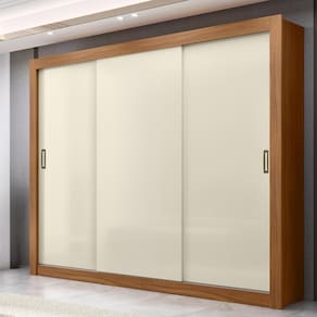 Guarda-Roupa Casal Maxel Móveis Residence 208x185cm 3 Portas de Correr 4 Gavetas