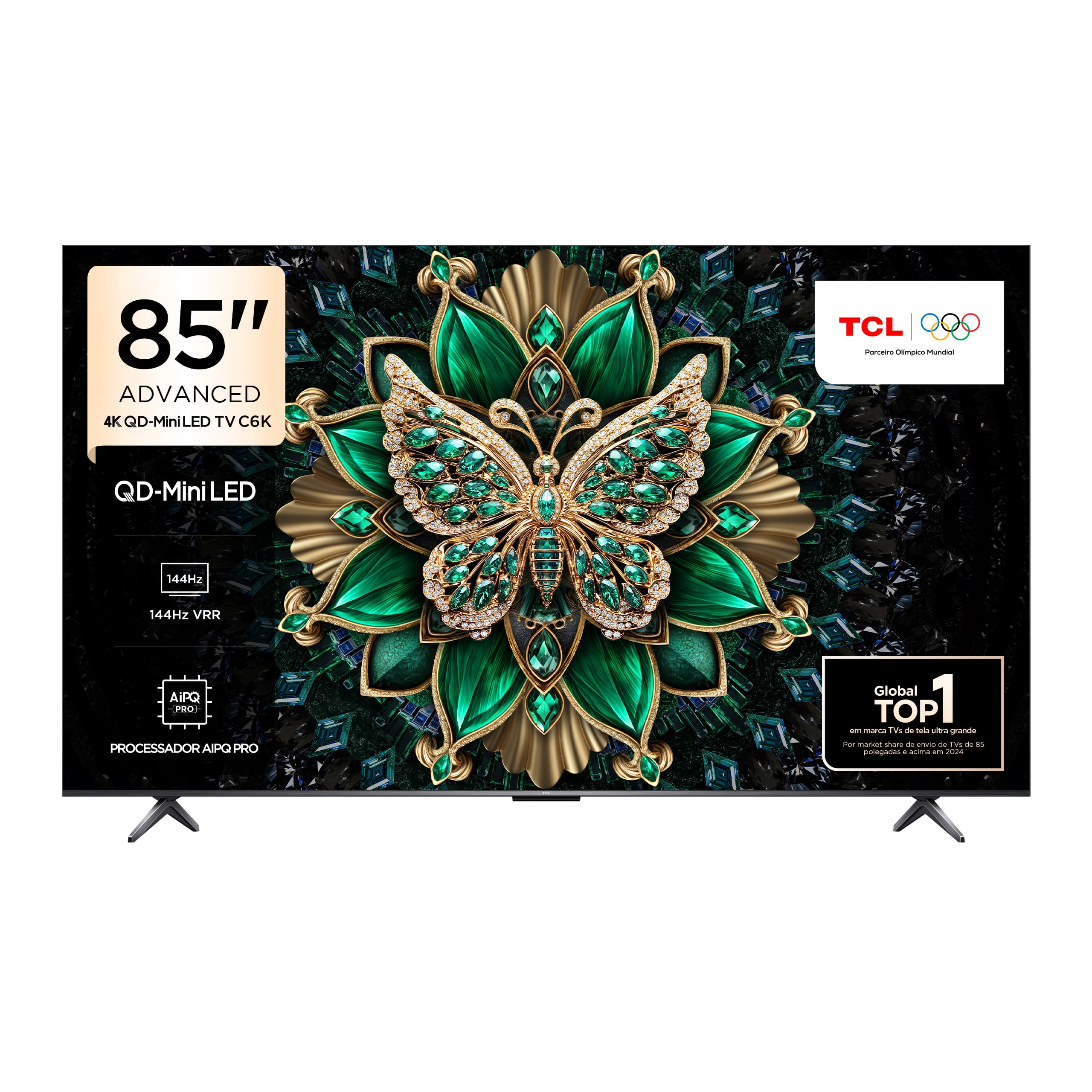 Smart TV 85” 4K TCL 85C6K QD-Mini LED Matte 144Hz Google TV Dolby Vision Atmos  