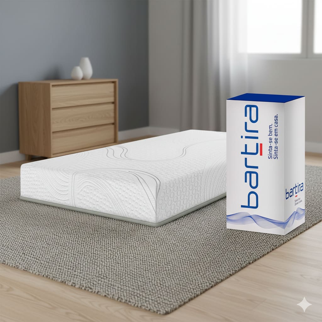 Colchão Solteiro Bartira Viena D40+D33 Até 130Kg Espuma Viscoelástica Enrolado à Vácuo 20x88x188cm