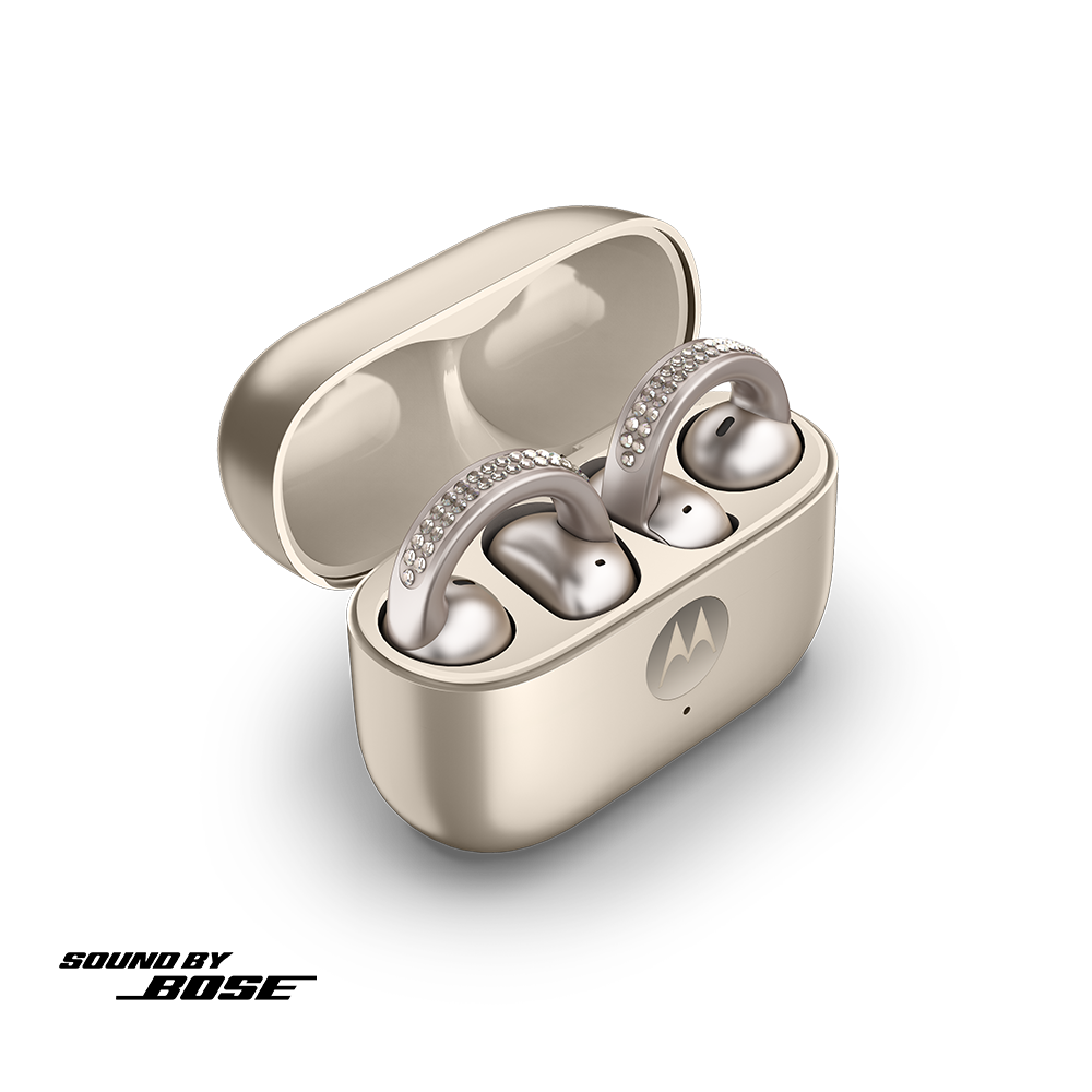 Fone de Ouvido Moto Buds Loop OWS Bluetooth, Sound by Bose IP54 Bateria até 39h Swarovski