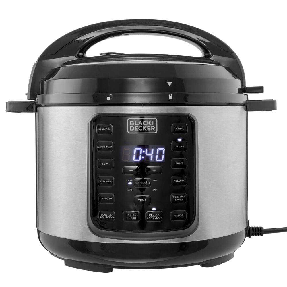 Panela Elétrica de Pressão Black & Decker Gourmand Gris Cinza e Preto 220v Pp900g