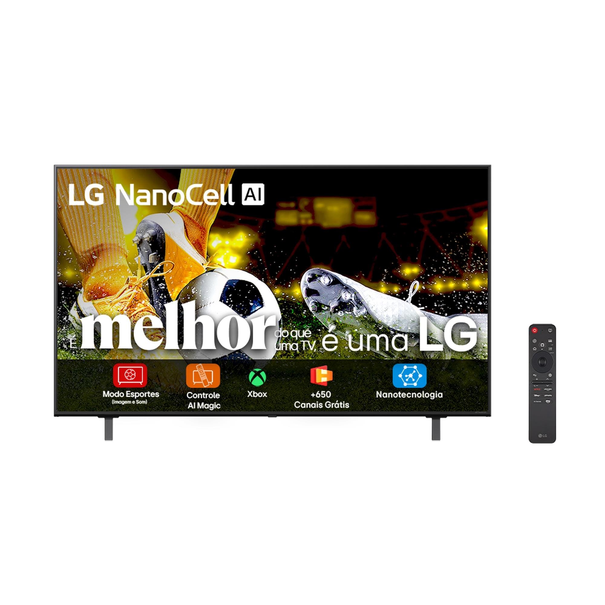 SMART TV 65” 4K LG 65NANO80ASA NanoCell Processador a7 AI Gen8 WebOS 25 Charcoal Black