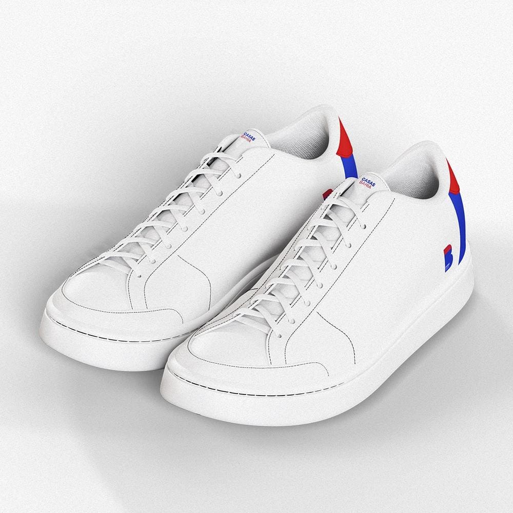 Tênis Couro BoraVarejar Confortável Solado Borracha Antiderrapante Unissex Branco