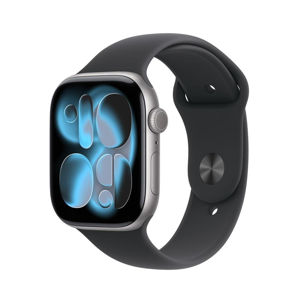 Apple Watch Series 11 GPS 46mm Cinza-Espacial Pulseira M/G Esportiva Preta
