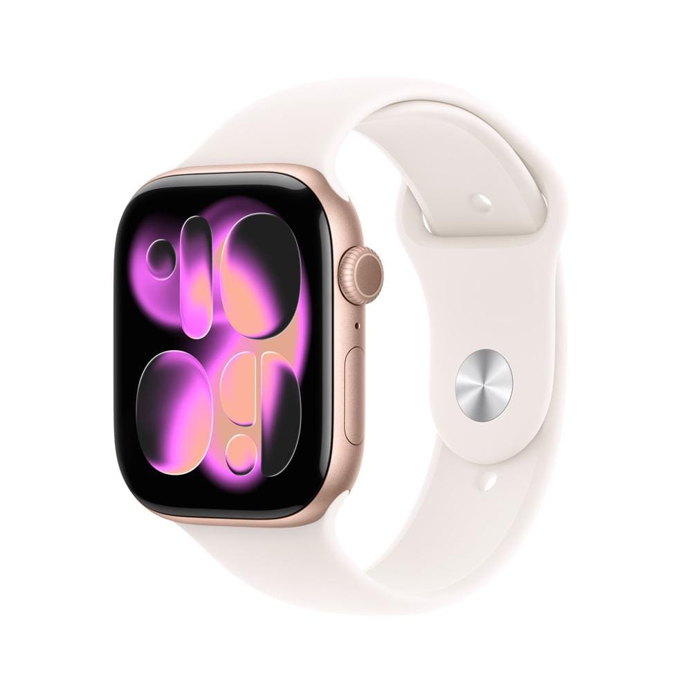 Apple Watch Series 11 GPS 46mm Ouro Rosa Pulseira P/M Esportiva Blush-Clara