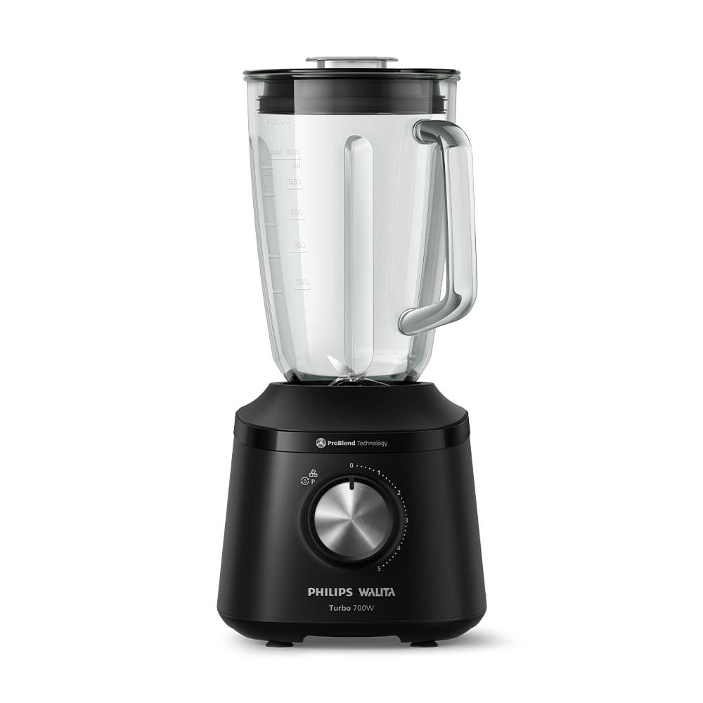Liquidificador Philips Walita Série 3000 HR2272 700W 2L Jarra de Vidro 5 Velocidades Preto
