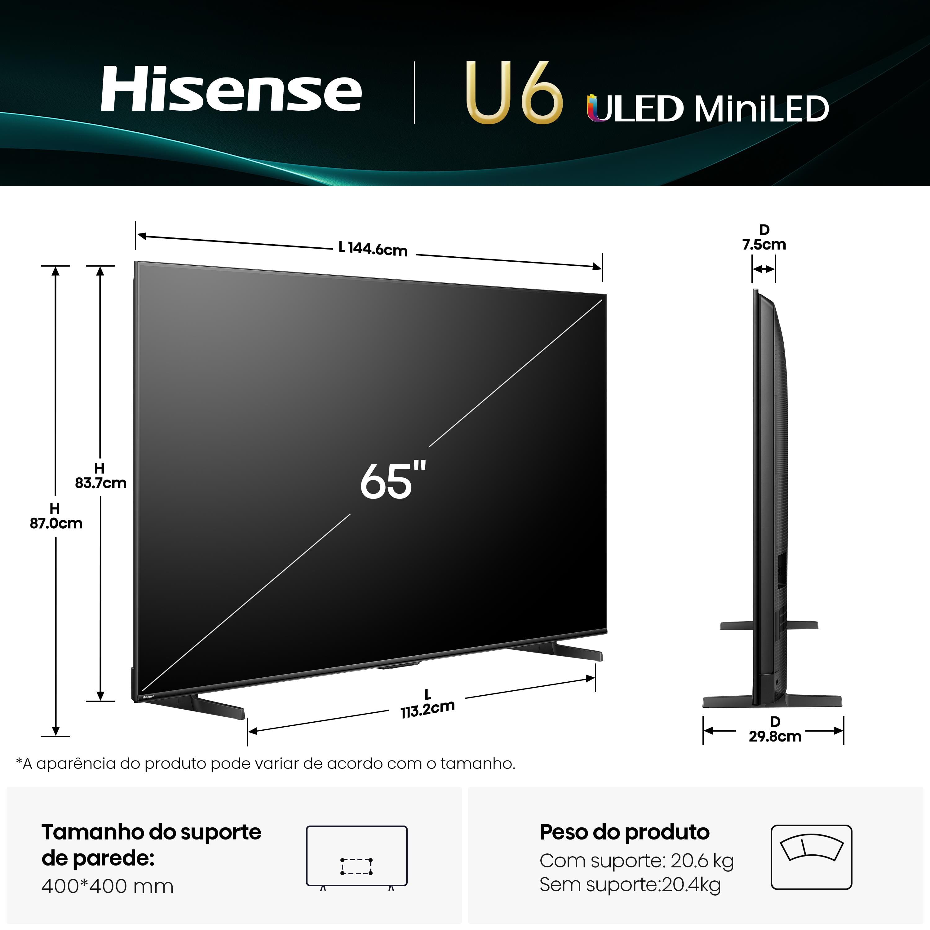Smart TV 65” 4K UHD Hisense | Casas Bahia