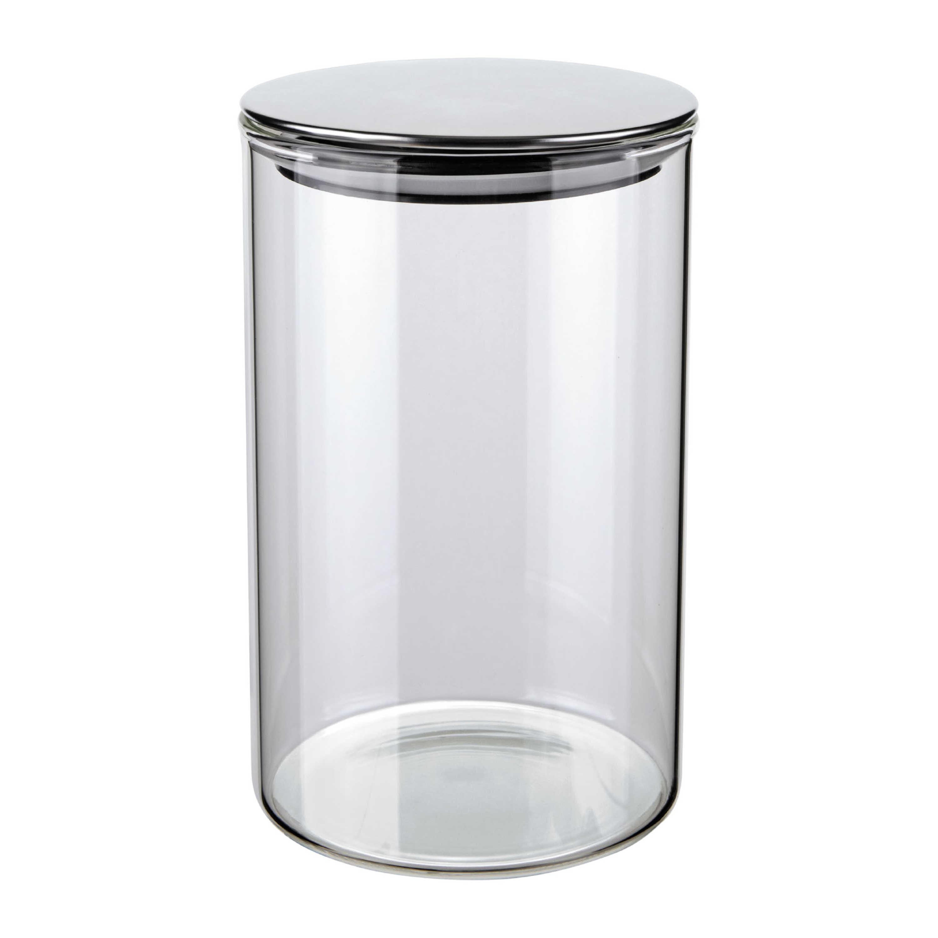 Pote de Vidro Slim Euro Home VDR6866 1L Tampa Inox Fechamento Hermético Design Moderno