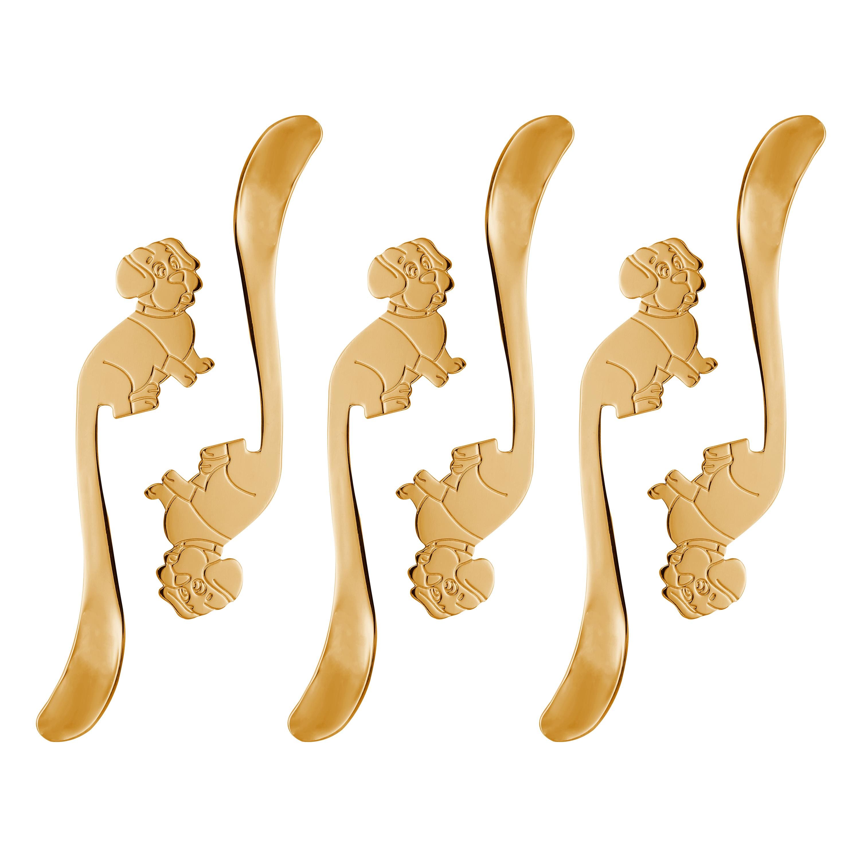 Jogo de Colheres L'Hermitage Piccolo Inox 6 Peças Dourada